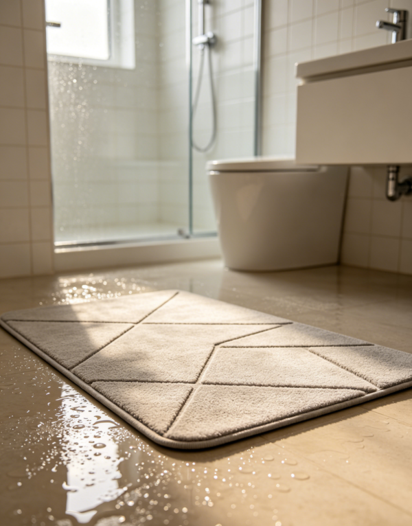 Minimalist Grey Bathroom Mat